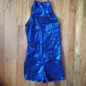 Shiny Blue Dance Unitard Costume